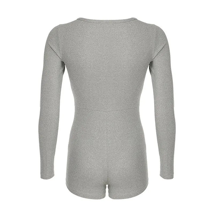 Women's Jumpsuits Autumn New Fashion Long Sleeves Casual Slim Knitted Rompers Solid Sexy V-Neck Female Bodycon Elegant Clothing
