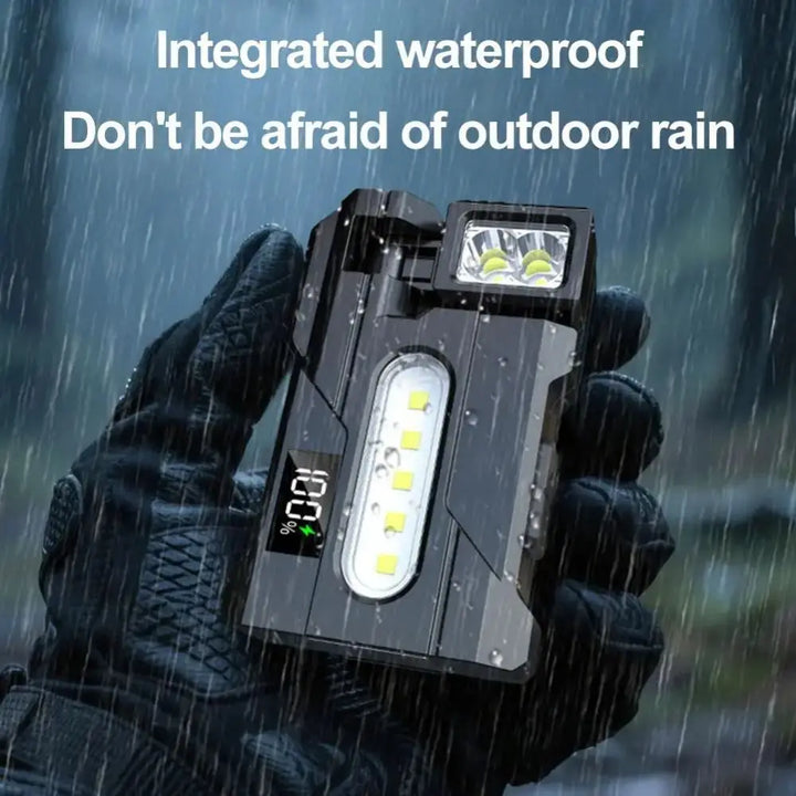 Multi-functional Mini Magnetic Flashlight Adjustable Angle Portable LED Emergency Flashlight USB Water Resistant