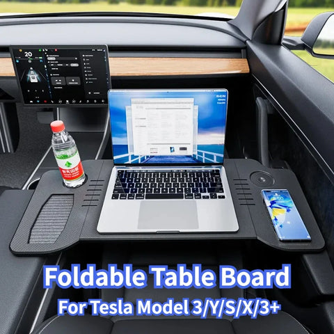 Foldable Table Board for Tesla Model 3/Y/S/X/3+ Multifunctional Car Steering Wheel Dining Tray Table Car Interior Accessories