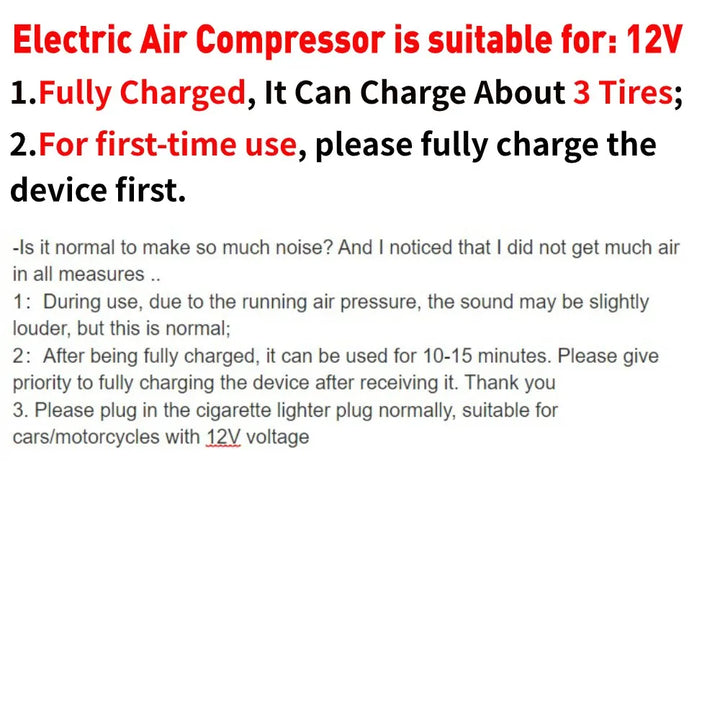 Electric Air Compressor Rechargeable High Precision Car Tyre Inflator LCD Display Portable Air Pump for 12V Motorcycle Bike Ball