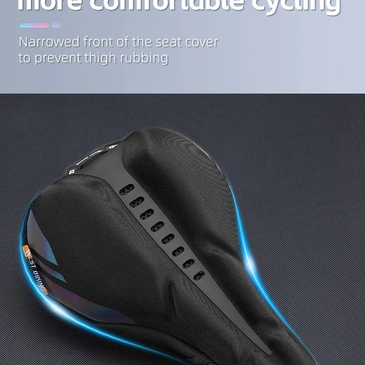 WEST BIKING Comfortable Bicycle Saddle Cover Breathable Rebound Silicone Foam Bike Seat Cover With Rain Cover Bike Accessories