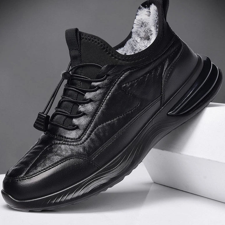 Flat Men’s Warm Snow Boots Winter Fashion Men‘s Cotton Shoes Black Warm Casual Shoes for Men Casual Comfortable Plush Sneakers