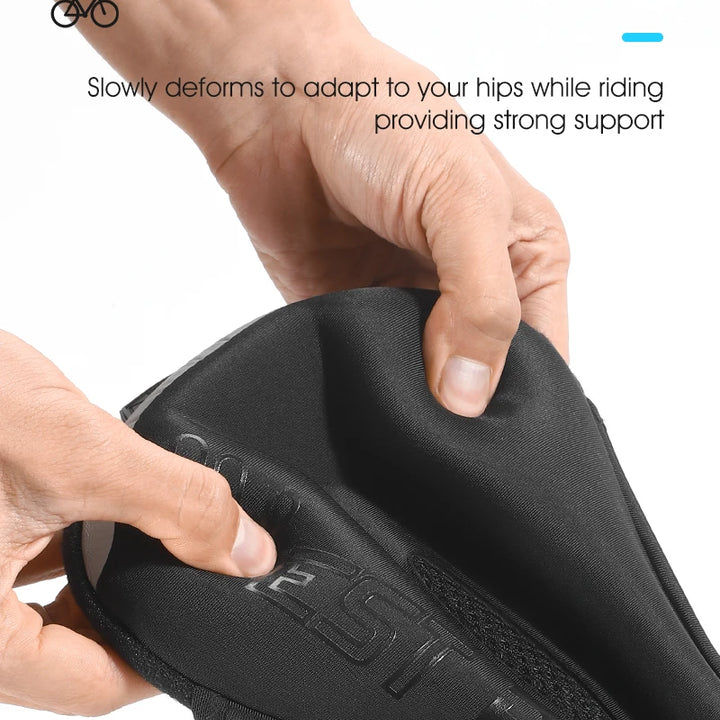WEST BIKING Comfortable Bicycle Saddle Cover Breathable Rebound Silicone Foam Bike Seat Cover With Rain Cover Bike Accessories