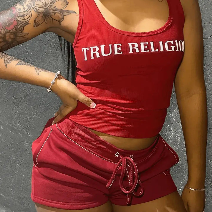 Crop Tops Summer Ribbed 2 Piece Pant Set Outfits Women Y2K Streetwear Sexy Club Graphic Crop Shirts Two Piece Set Shorts Pant