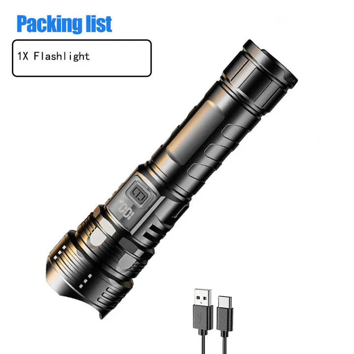 Powerful Led Flashlight Super Bright Tactical Torch Light Emergency Spotlights Telescopic Zoom Lantern Built-in Batte 18650ry