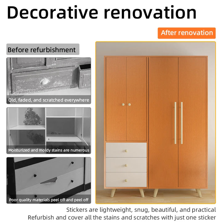 Wooden texture contact paper,peeling pasting wallpaper,renovating furniture,self-adhesive detachable Chinese wood grain stickers