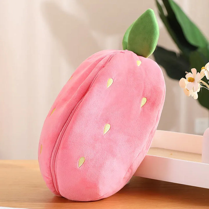Random 1 Pcs 18cm Cute Stuffed Toys Strawberry Rabbit Radish Rabbit Plush Toys Zipper Doll