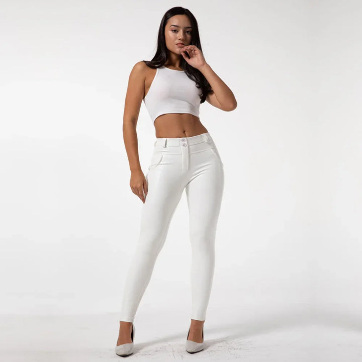 Shascullfites Melody Black Faux Leather Pants Womens Shape Pants Tall Leather Jeans Bright Leggings with Fleece Dropshipping