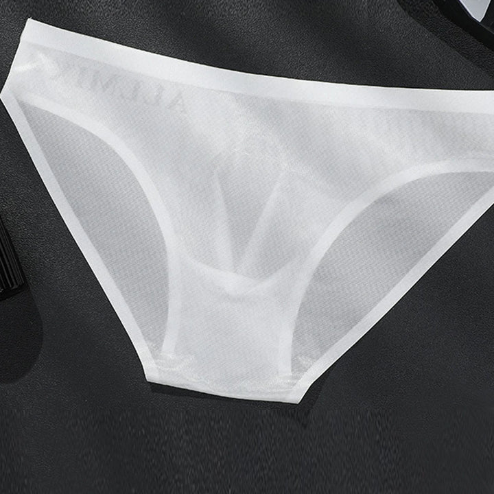 Letter Sexy Men Briefs Ball Pouch Triangle Pants Ice Silk Low Waist Men's Panties Ultra Thin Breathable Comfort Sports Underwear