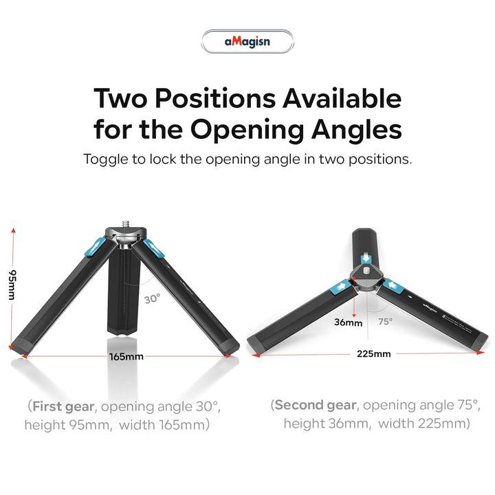 aMagisn Metal Tripod for GoPro Hero/DJI OSMO /Insta360 Aluminum Alloy Tripod Accessories With 1/4 Screw for Action Camera