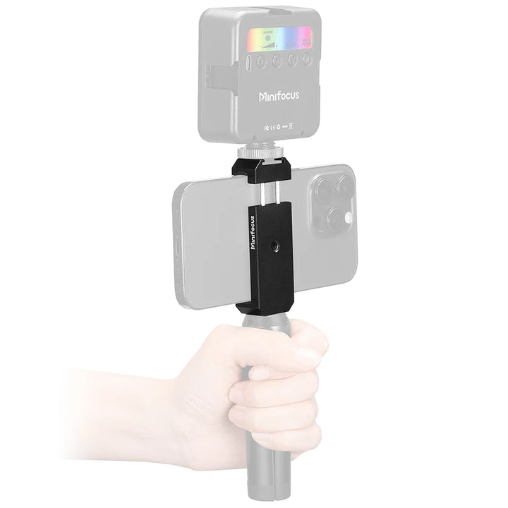 Mobile Phone Holder Clamp Phone Clip Tripod Mount with Cold Shoe Adapter for iphone Smartphone Vlog Shooting Video LED Light Mic
