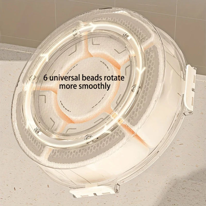 Rotating Snack Organizer Portable Snack Box Organizer Divided Serving Tray with Lid Clear Snackle Box Container for Fruits Candy