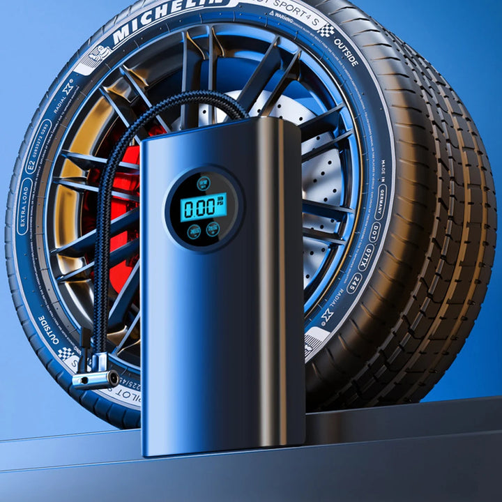 Electric Air Compressor Rechargeable High Precision Car Tyre Inflator LCD Display Portable Air Pump for 12V Motorcycle Bike Ball