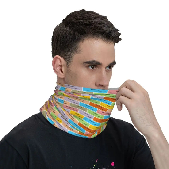 Custom Nursing Pattern Nurse Bandana Neck Gaiter for Ski Cycling Women Men Wrap Scarf Health Care Headband Warmer