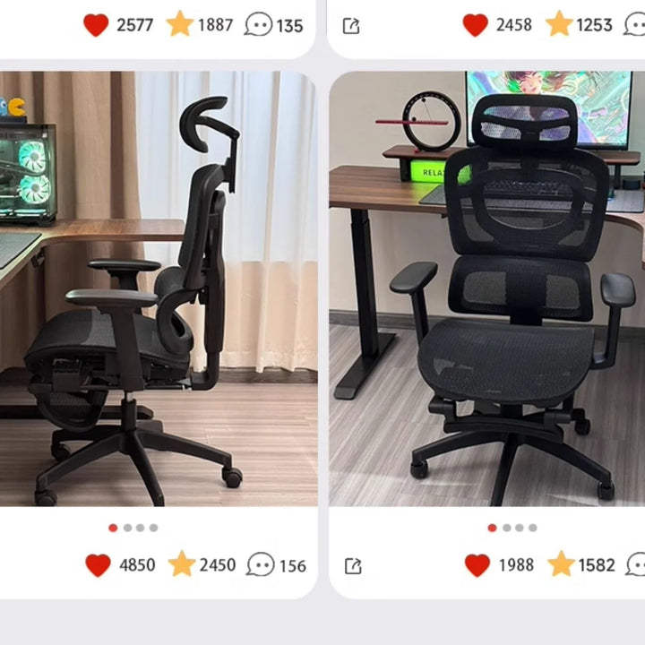 Comfortable Ergonomic Office Chair with Adjustable Height and Lumbar Support for Long Sitting Hours and Gaming