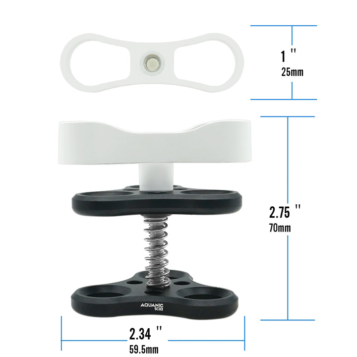 NiteScuba 2 Two Holes Clip Clamp Tripod Butterfly For Ball Head Mount Light Arm Bracket Connector Mount Adapter for Gopro Camera
