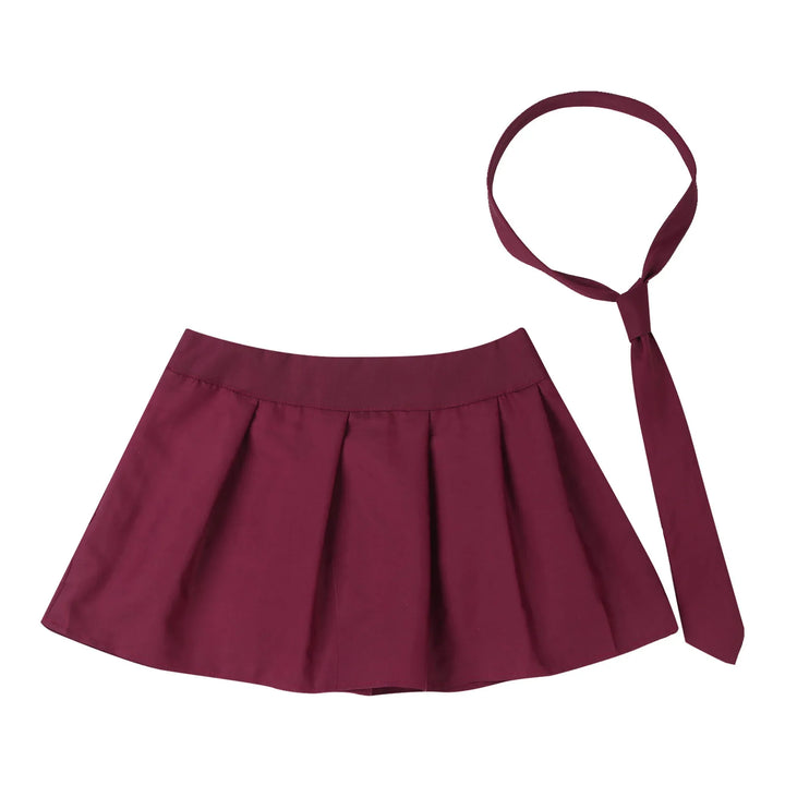 High Waist Plaid Pleated Skirt With Necktie Sexy Club Outfits for Women Summer Party Harajuku E Girl Preppy A-line Mini Skirts