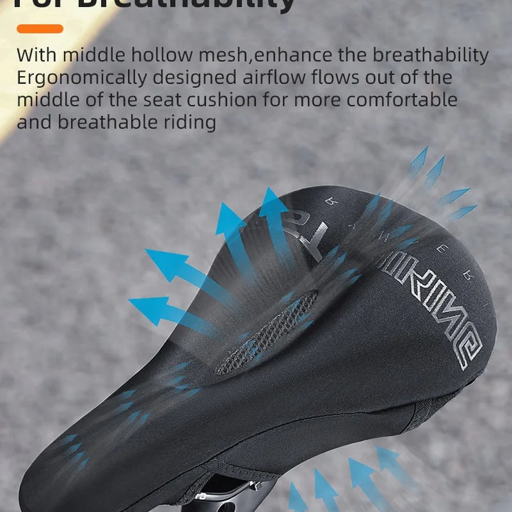 WEST BIKING Comfortable Bicycle Saddle Cover Breathable Rebound Silicone Foam Bike Seat Cover With Rain Cover Bike Accessories