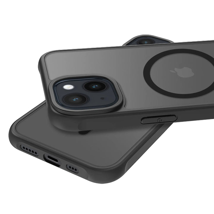 Magnetic Super Grip Fit TPU+Frosted PC Shock-Absorbing Structure Case Cover for iPhone 13 14 15 16 Pro Max Plus