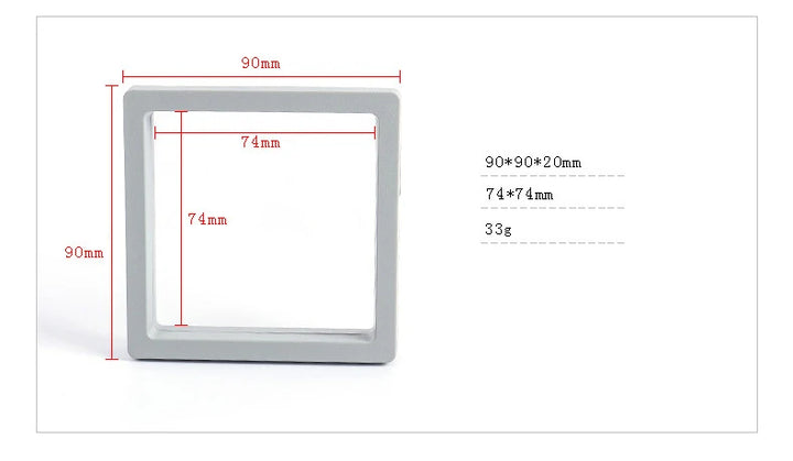 Transparent PE Film Jewelry Storage Box Color 3D Floating Display Frame Coin Dustproof Exhibition Ring Earrings Organizer Case