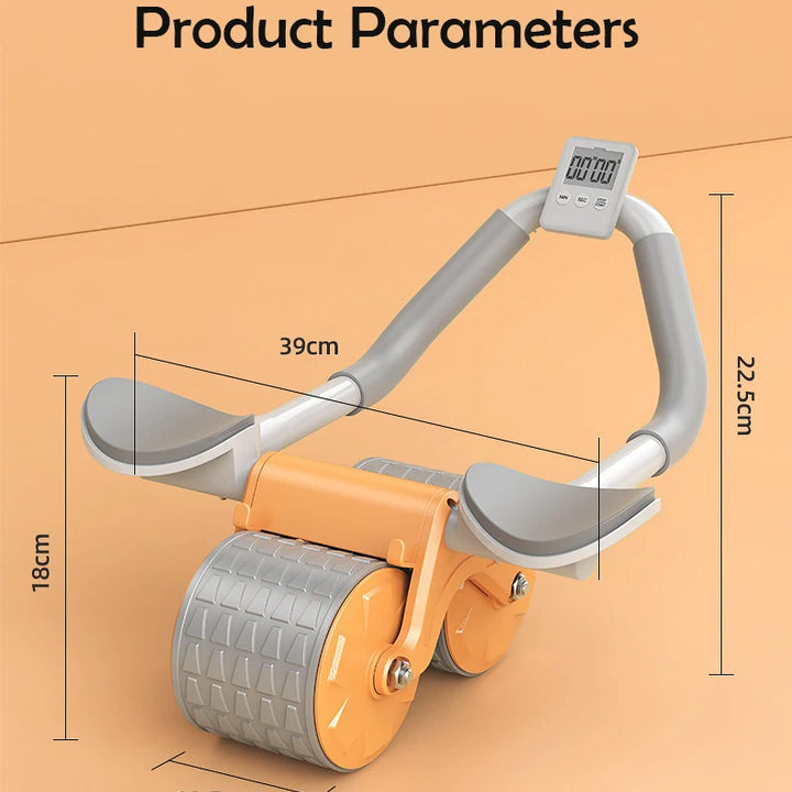 Elbow Support Automatic Rebound Abdominal Wheel Core Muscle Ab Trainer with Counter Display Fitness Exercise Roller Wheel