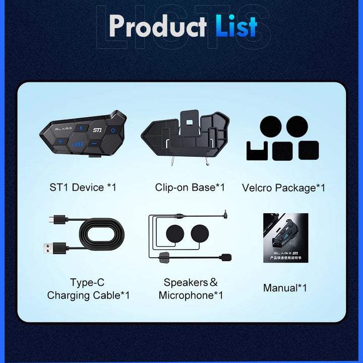 Y10 Motorcycle Helmet Bluetooth Headset 2000Mah Super Long Standby Wireless Hands-free Waterproof Motorbike Earphone