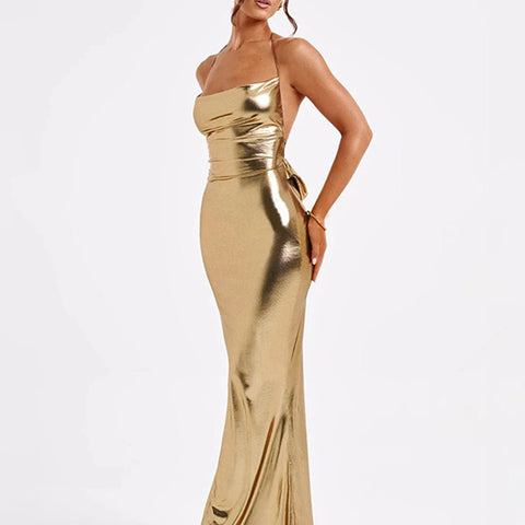 New Women Summer Dresses Strap Clubwear Sexy Backless Halter Bandage Long Dress Slim Solid Off Shoulder Lady Clothing Streetwear