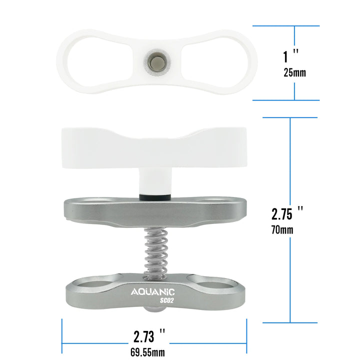 NiteScuba 2 Two Holes Clip Clamp Tripod Butterfly For Ball Head Mount Light Arm Bracket Connector Mount Adapter for Gopro Camera