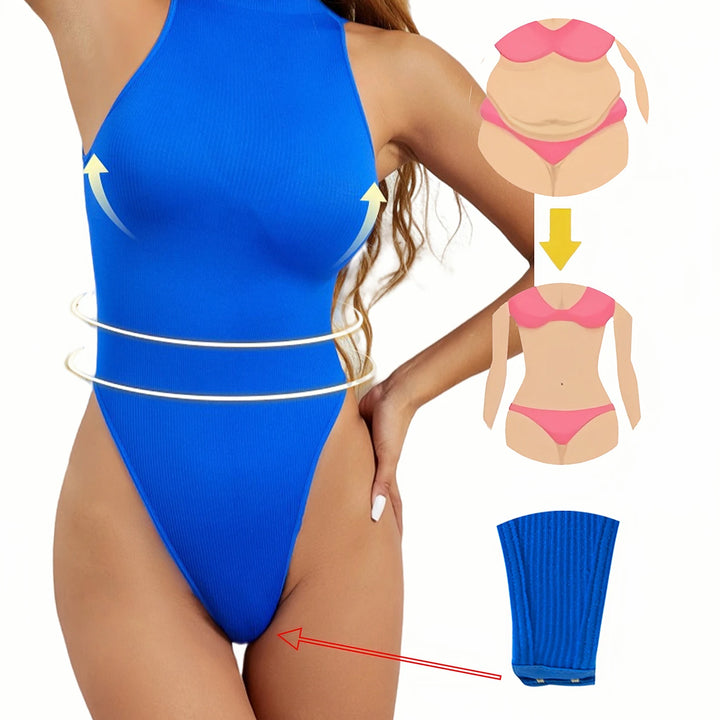 Women Round Neck Thong Shaperwear Bodysuits Sleeveless Adjustable Buckle Tight Fitting Jumpsuit T-shaped Shapewear Corset