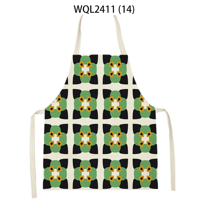 Geometry Kitchen Apron Women Pinafore Household Cleaning Supplies Bibs Home Cooking Baking Accessories Apron