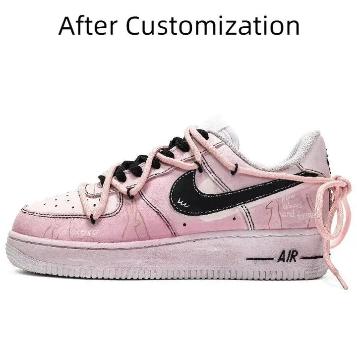 【Customize】Nike Air Force 1 Skateboarding Shoes Women's Low-top Pink/Black Sneakers shoes DH2920-111