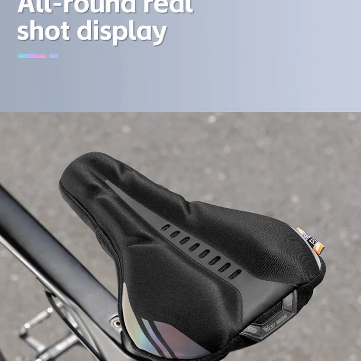 WEST BIKING Comfortable Bicycle Saddle Cover Breathable Rebound Silicone Foam Bike Seat Cover With Rain Cover Bike Accessories