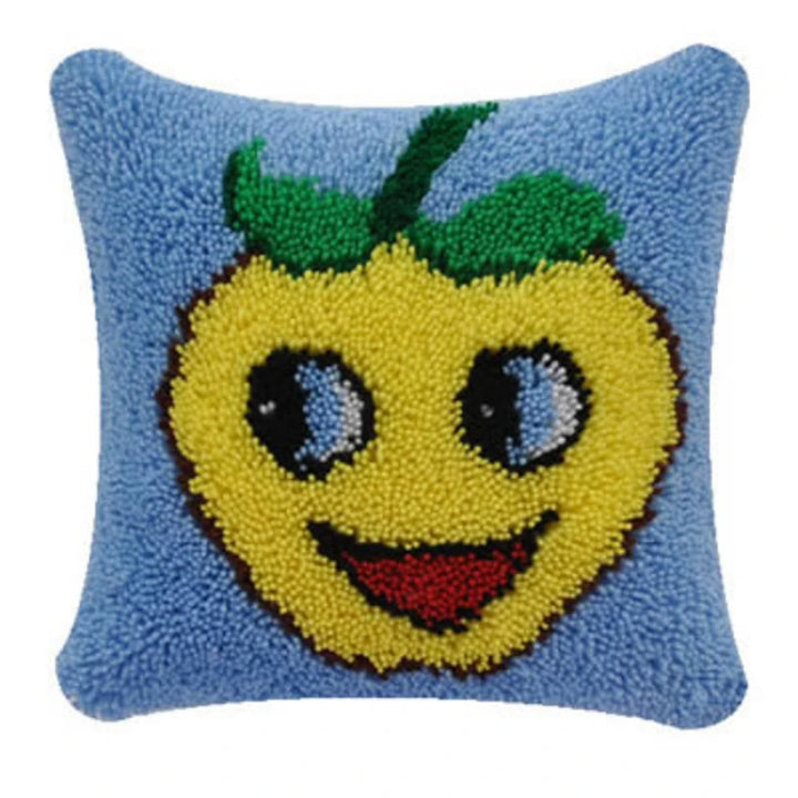 Christmas Vintage Classic Latch Hook Set Embroideried Latch Hook Kits Flower Latch Hook Pillow Button Pad Package Handmade Cross
