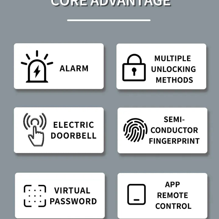 PHIPULO New Smart Door Lock With Tuya APP Digital Electronic Lock Smart Home Wooden Door Lock Biometric Fingerprint