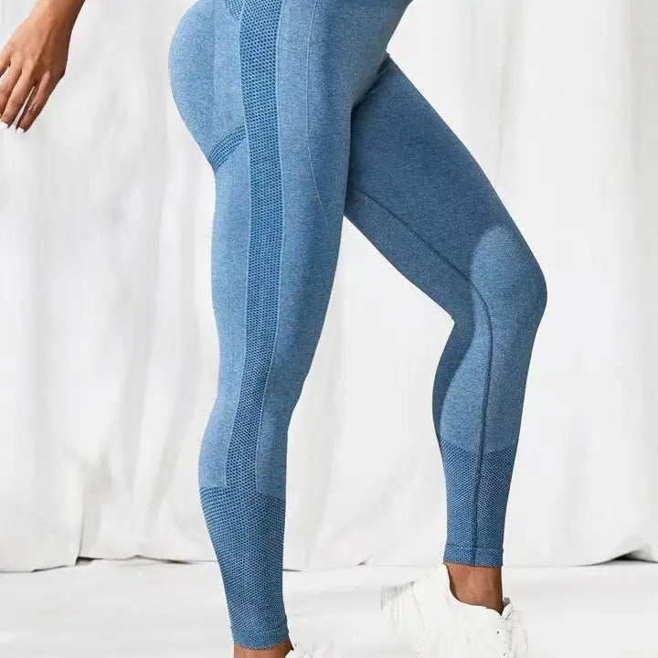 Women Seamless Solid Leggings Knit Slim Leggings High Waist Hip Liftting Fashion Elastic Fitness Yoga Tights Gym Workout Pants