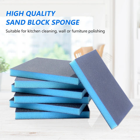 8pcs 120-1000 Grit High Quality Foam Abrasive Pads Washable Grinding Tools Sanding Sponges Block Pad Sandpaper Kitchen Cleaner
