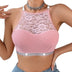Lace Stitching Halter Neck Vest For Women Silver Ribbon Backless Underwear Outer Wear Slim Sexy Versatile Comfortable