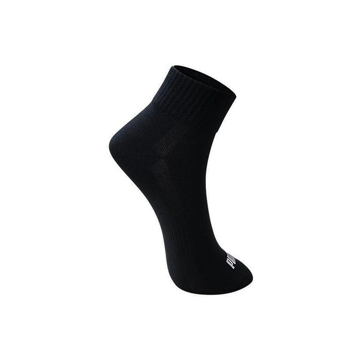 Original Puma Solid Color Logo Men's and Women's Socks Classic Casual Breathable Middle Barrel Black Sports Socks 100002380-002