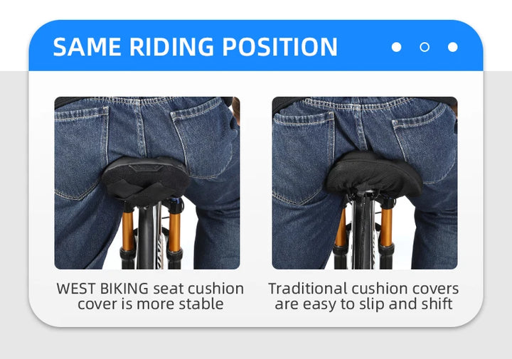 WEST BIKING Comfortable Bicycle Saddle Cover Breathable Rebound Silicone Foam Bike Seat Cover With Rain Cover Bike Accessories