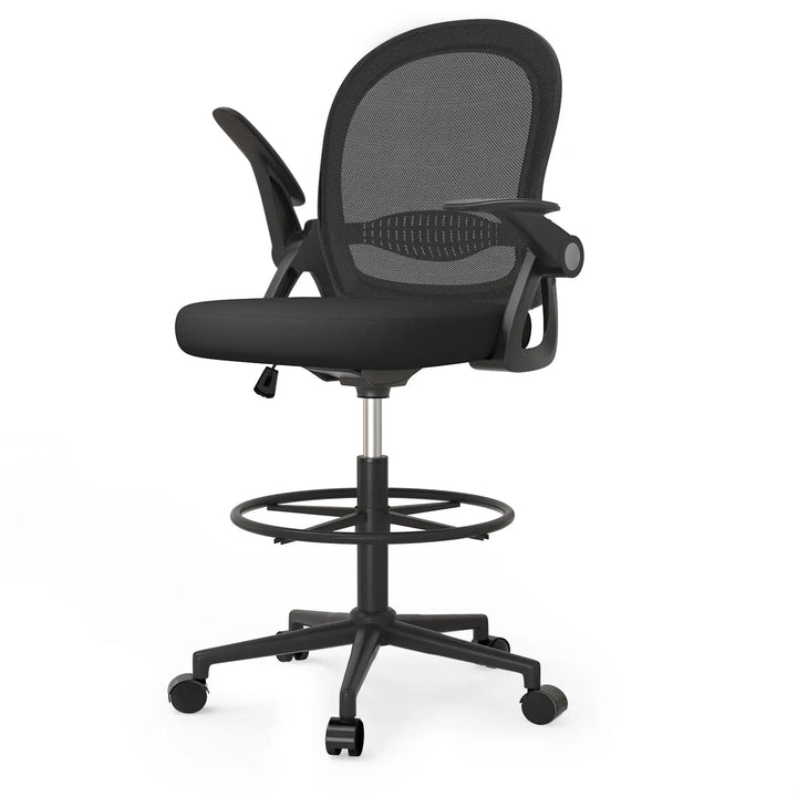 naspaluro Drafting Chair Tall Office Chair Ergonomic Desk Chair Swivel Painting Chair Adjustable Footrest Ring for Office Home