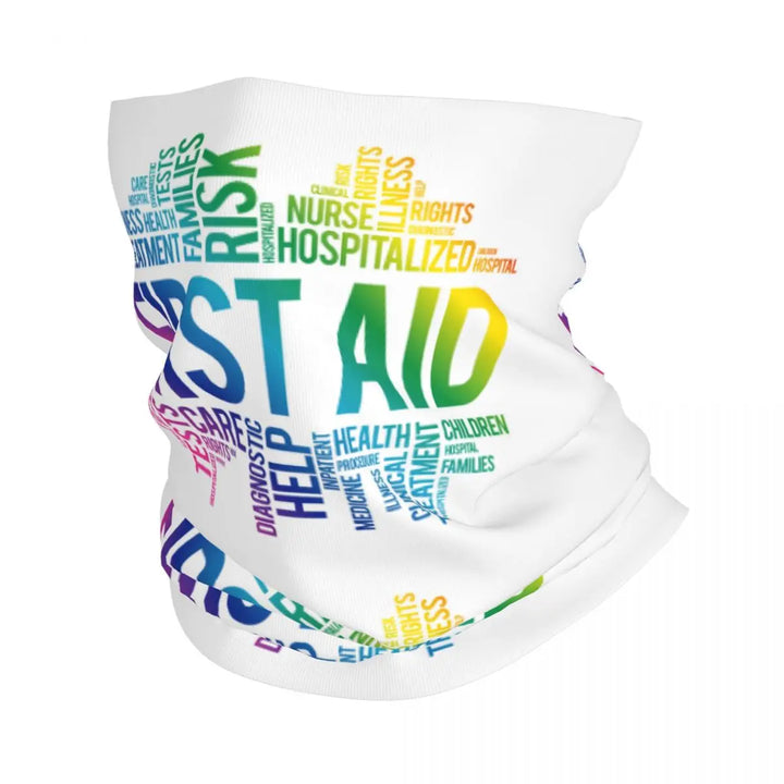 Custom Nursing Pattern Nurse Bandana Neck Gaiter for Ski Cycling Women Men Wrap Scarf Health Care Headband Warmer