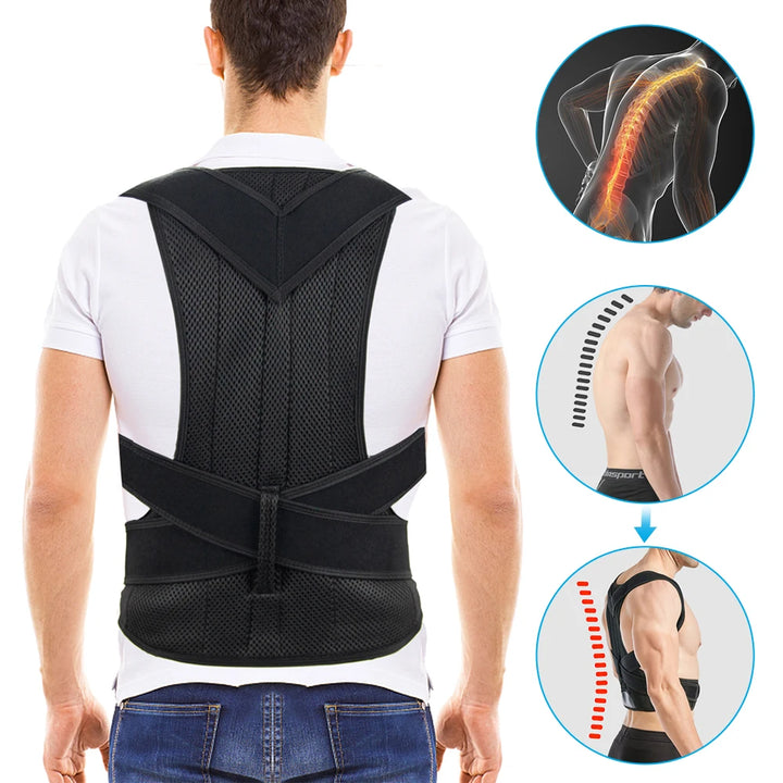 Posture Corrector for Women and Men，Support for Back Pain Relief, Adjustable to Improve Back Posture and Lumbar Support
