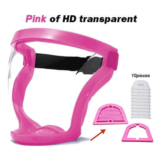 Mask Face Shield Glasses HD TP Super Protective Anti-fog Full Face Shield Head Covering Reusable Kitchen Security Protection New