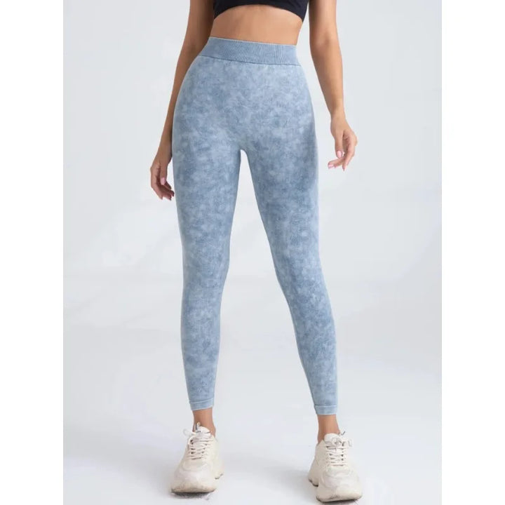 Sports High Waist Leggings Women V-back Waist Tights Stretchy Slim Yoga Fitness Set Seamless Short Sleeve Shorts and Pants Set