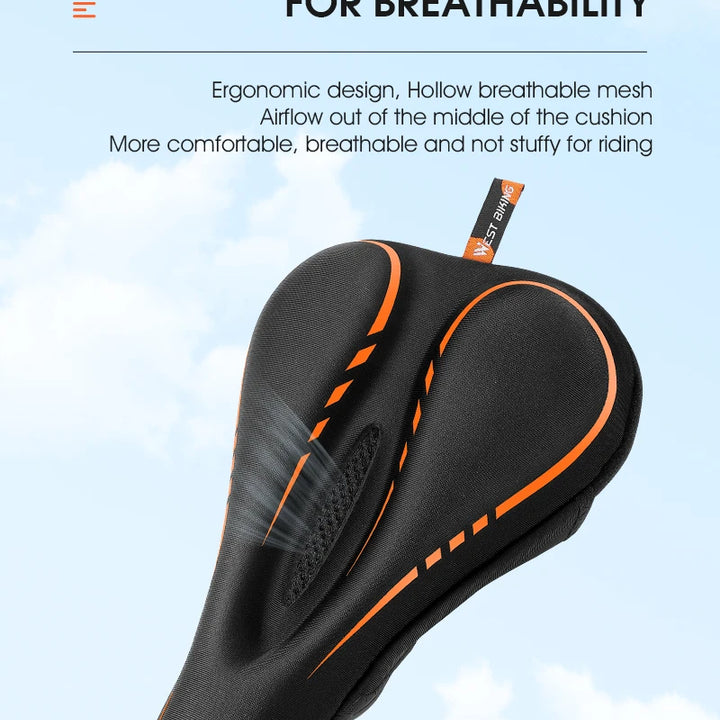WEST BIKING Bicycle Saddle Cover Silicone Shockproof Bike Cushion Cover Breathable Rebound Bike Seat Cover Cycling Accessories