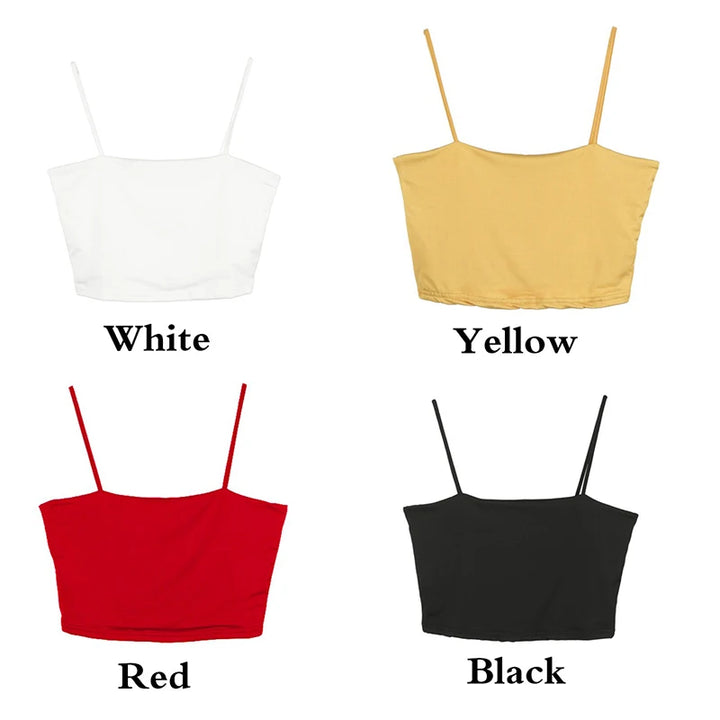 Sexy Spaghetti Strap Crop Tops Black Tank Top Women Summer Camis Backless Basic Camisole Casual Tube Top Sleeveless Cropped Vest