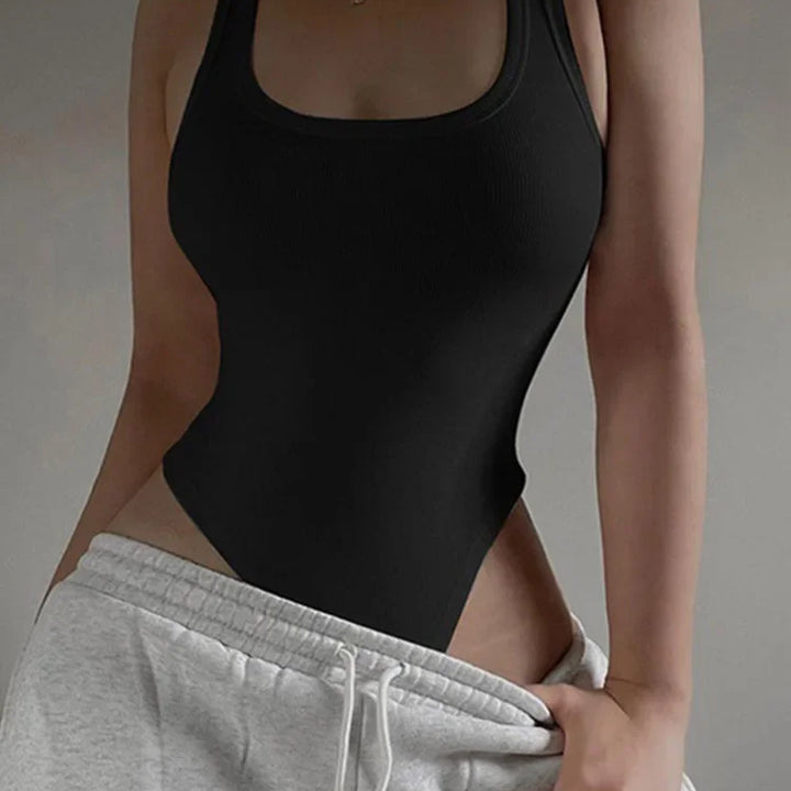 HELIAR Sleeveless Knit Bodysuit Hot Summer Sexy Bodycon Off Shoulder Halter Tops Casual Street Bodice For Women ClubWear