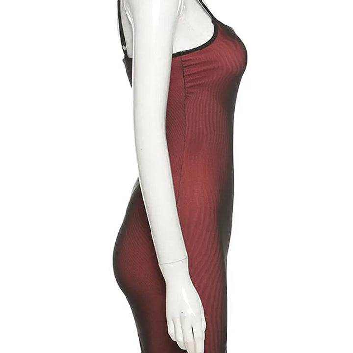 Mesh Double Layer Sexy Skinny Dress Women Sleeveless Party Bodycon 2023 Bandage Elastic Split Trend Clubwear Slim Outfit