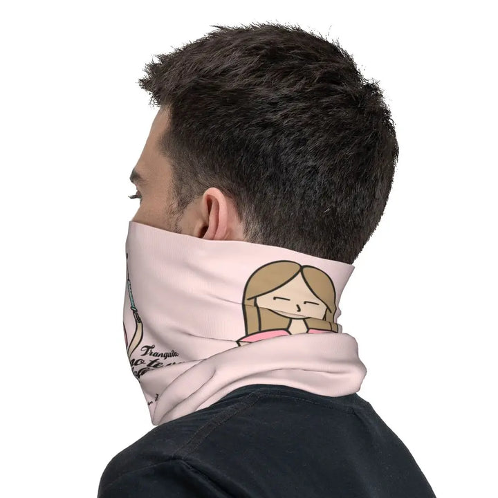 Custom Nursing Pattern Nurse Bandana Neck Gaiter for Ski Cycling Women Men Wrap Scarf Health Care Headband Warmer