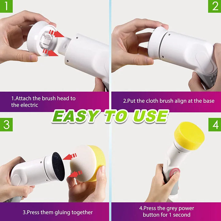 Xiaomi Electric Spin Scrubber Wireless Power Scrubber Cleaning Brush with 4 Brush Heads for Bathroom Shower Bathtub Kitchen Stov